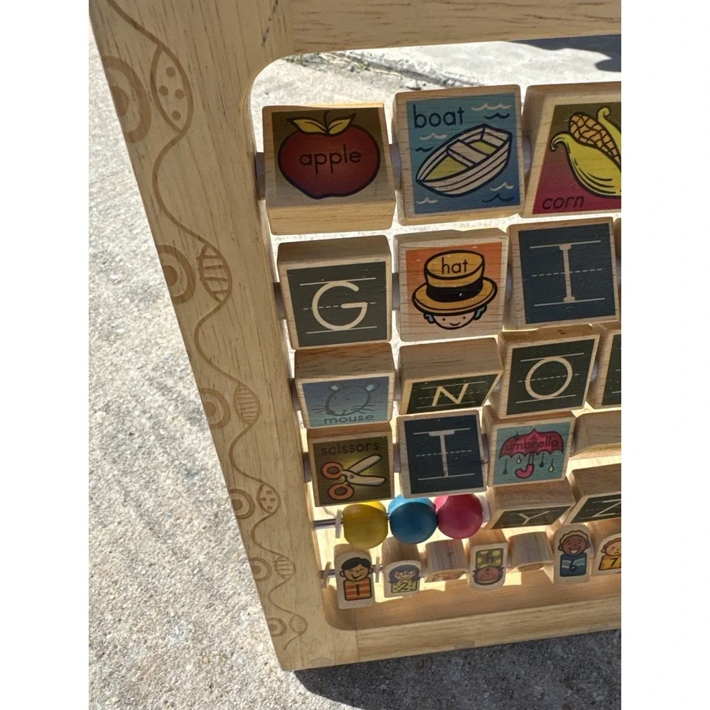 Wooden Alphabet Learning‎ Board Activity Toy ABC Blocks Montessori